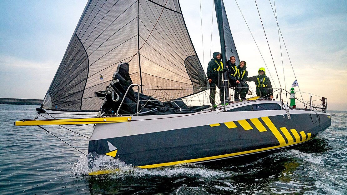 Dehler 30od with black and yellow hull