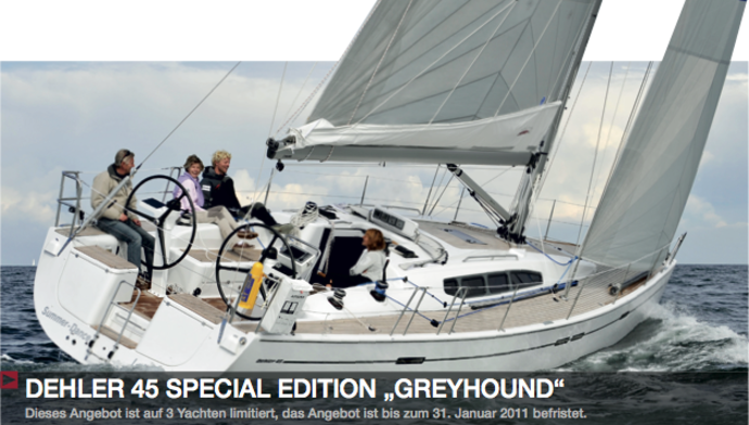 The Greyhound Edition boasts a slim design and luxurious accessories for the ultimate sail.