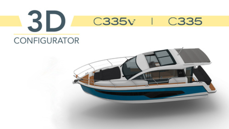 Il configuratore di yacht a motore 3D vi permette di personalizzare il vostro yacht a motore SEALINE