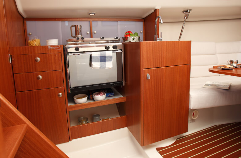 Oven in the yacht kitchen