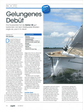 Dehler 38 Testbericht segeln 12/2013 | Gelungenes Debüt. Ihre Feuerprobe hat die Dehler 38 gut bestanden. Auf dem Greifswalder Bodden zeigte sie, was in ihr steckt. | Dehler