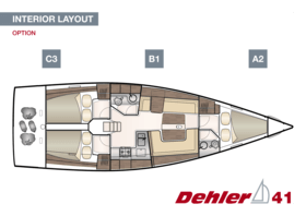 Dehler 41 Interior Layout | C3 B1 A2 | Dehler
