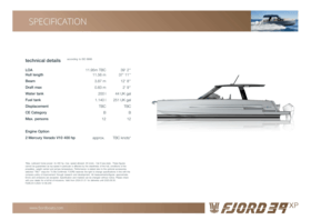 FJORD 39 XP 技术规格 | Fjord