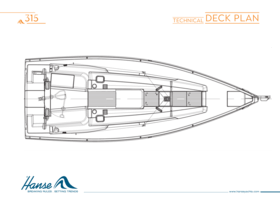 Hanse 315 Decksplan | Technischer Decksplan | Hanse