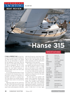 Hanse 315 Canadian Yachting | Hanse