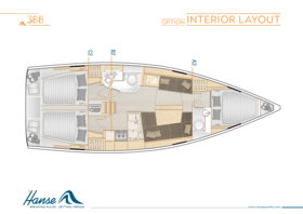 Hanse 388 interior layout option | A2 / B2 / C2 - Option | Hanse