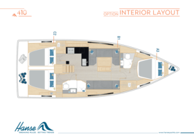 Hanse 410 interior layout option 2 | A3 / B1 / C2 - Option | Hanse
