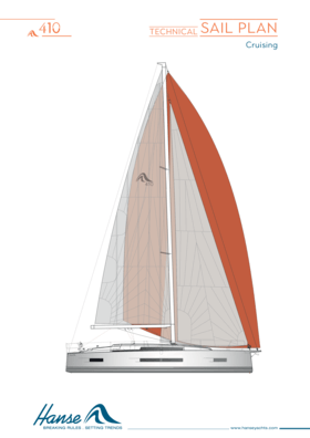 Hanse 410 technical sail plan (Cruising) | Hanse