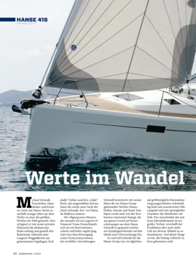 Hanse 415 Test Review Yachtrevue 04/2012 | Hanse