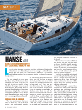 Hanse 415 Test Review SEA Magazine 03/2013 | Hanse