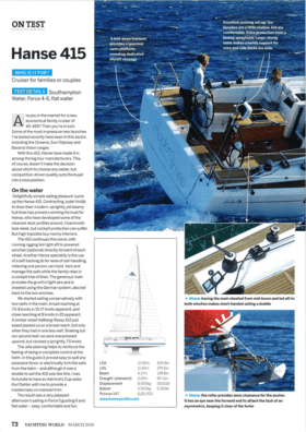 Hanse 415 Test Review Yachting World 03/2013 | Hanse