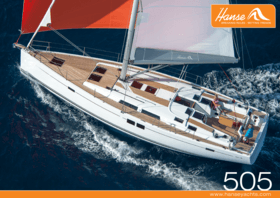 Hanse 505 brochure | At home on the high seas. The HANSE 505 has everything you could expect from the perfect cruising yacht. Why? Its lines are the creation of judel/vrolijk & co, the best and most experienced yacht designers in the world. This guarantees that it is fast, easy and safe to sail in any weather. | Hanse