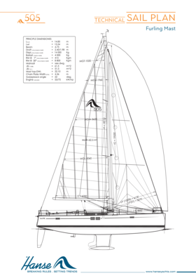 Hanse 505 Technical Sail Plan | Furling Mast | Hanse