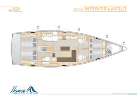 Hanse 508 Interieur Layout Option 2 | A1 / B3 / C1 / D3 / E2 - Option | Hanse