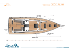 Hanse 510 tехнический план палубы | Hanse