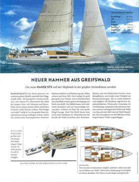 Hanse 575 Yacht 07/2012 | Neuer Hammer aus Greifswald. Die neue Hanse 575 soll der Maßstab in der großen Serienklasse werden. | Hanse