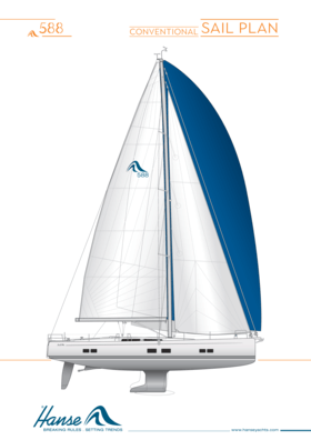 Hanse 588 sail plan | conventional sail plan | Hanse