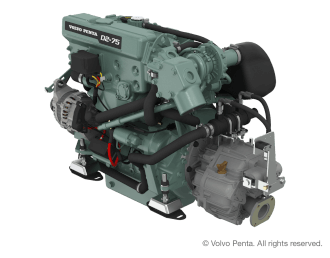 Motor (Diesel, ca. 75 PS) - Saildrive, 3-Blatt Faltpropeller