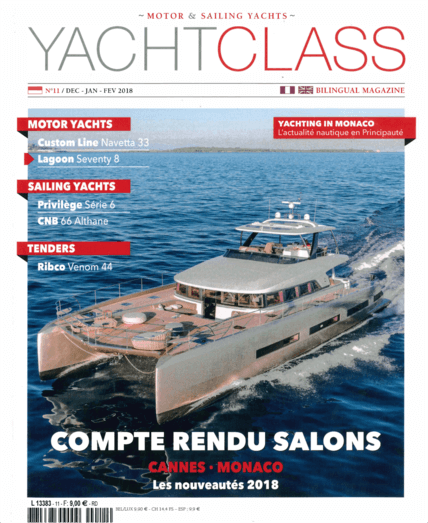 Yacht Class N°11 December 2018 | The French shipyard Privilège, which became part of the Hanse Yachts group in the spring, continues to modernise its range of catamarans. Thus, the Serie 6, designed by Marc Lombard, offers spacious and well-designed interiors to become a safe and comfortable travelling companion. | Privilège