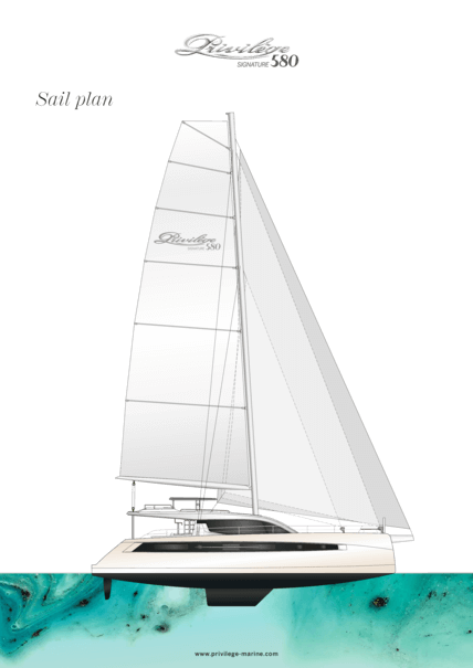 Privilège Signature 580 sail plan | Sail plan | Privilège