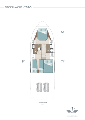 Sealine C390 Unteres Deck (Option)