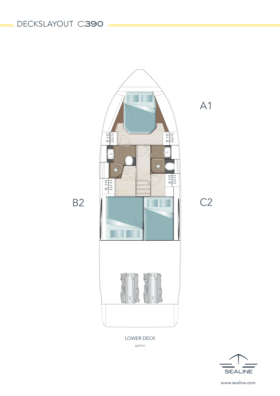 Sealine C390 Unteres Deck (Option 2)