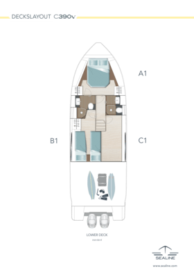 Sealine C390v Lower deck (Standard)