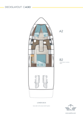 Sealine C430 Unteres Deck (Option 2)