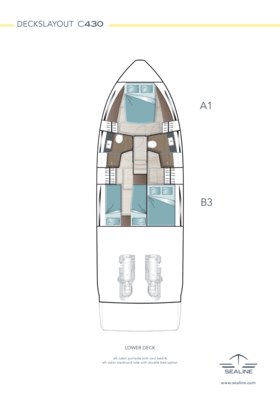 Sealine C430 Unteres Deck (Option)