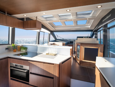 Galley of the 53 foot motor yacht Sealine C335