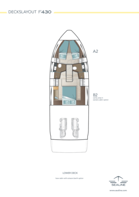 Sealine F430 Lower deck (Option 2)