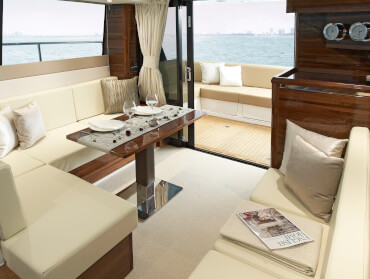 Interior view lounge | sitting area, table | Sealine