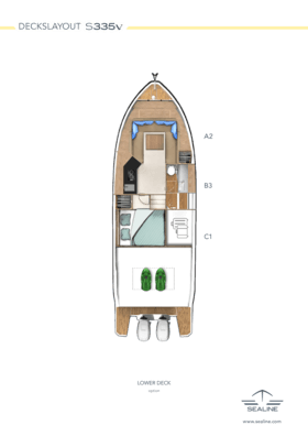 Sealine S335v Lower deck (Option 2)