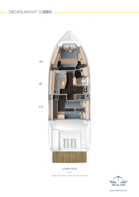 Sealine S390 Lower deck (Option 2)