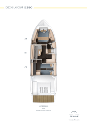 Sealine S390 Lower deck (Option 3)