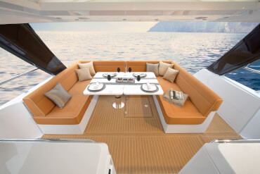 Exterior at anchor | sitting area, table | Sealine