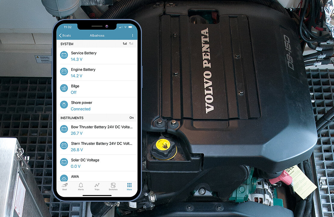 Receive smartphone push notifications for your sailing yachts maintenance needs, engine, batteries and any parts that need to be replaced or serviced.